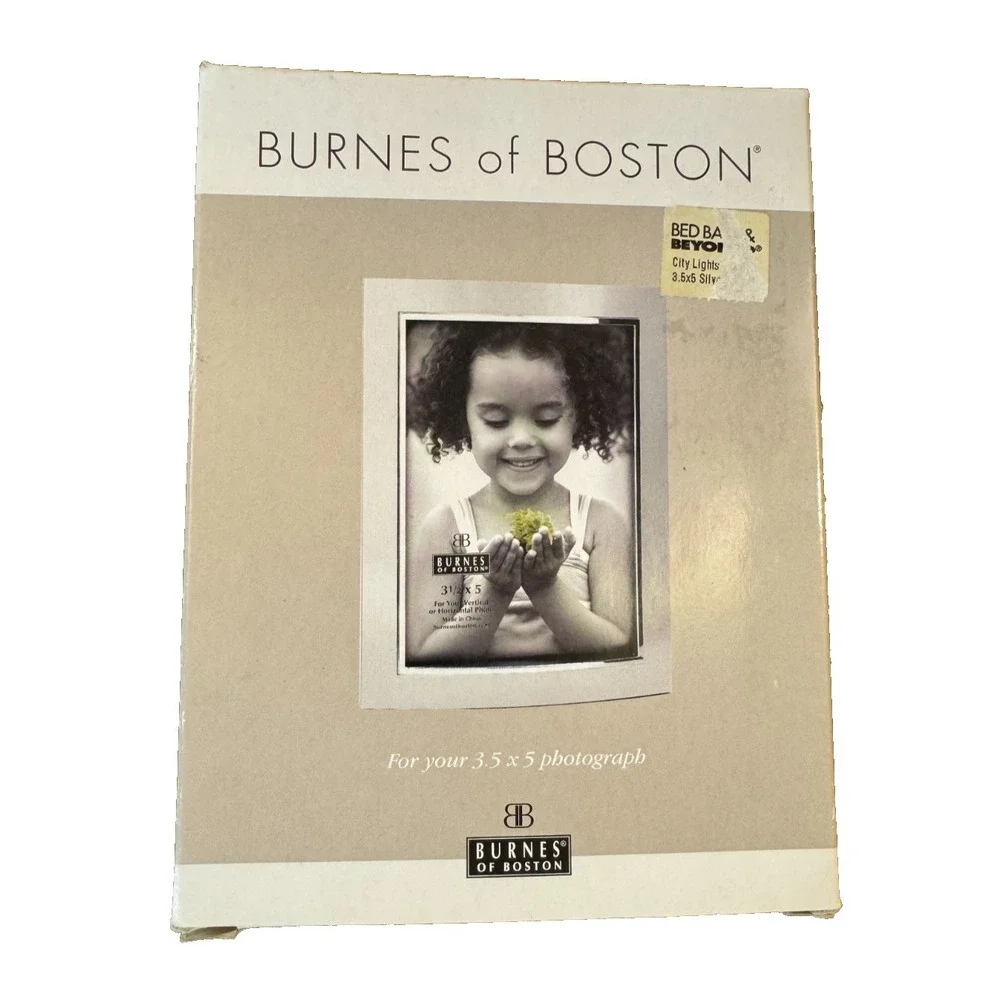 Burnes of Boston 3.5x5 Silver Metal Picture Photo Frame New Vertical‎ Horizontal